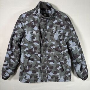 MOERDENG S Women's Waterproof Ski Jacket Warm Winter Snow Coat Blue/Black‎ Camo